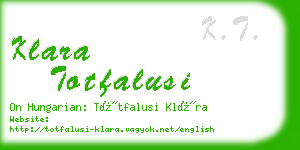 klara totfalusi business card